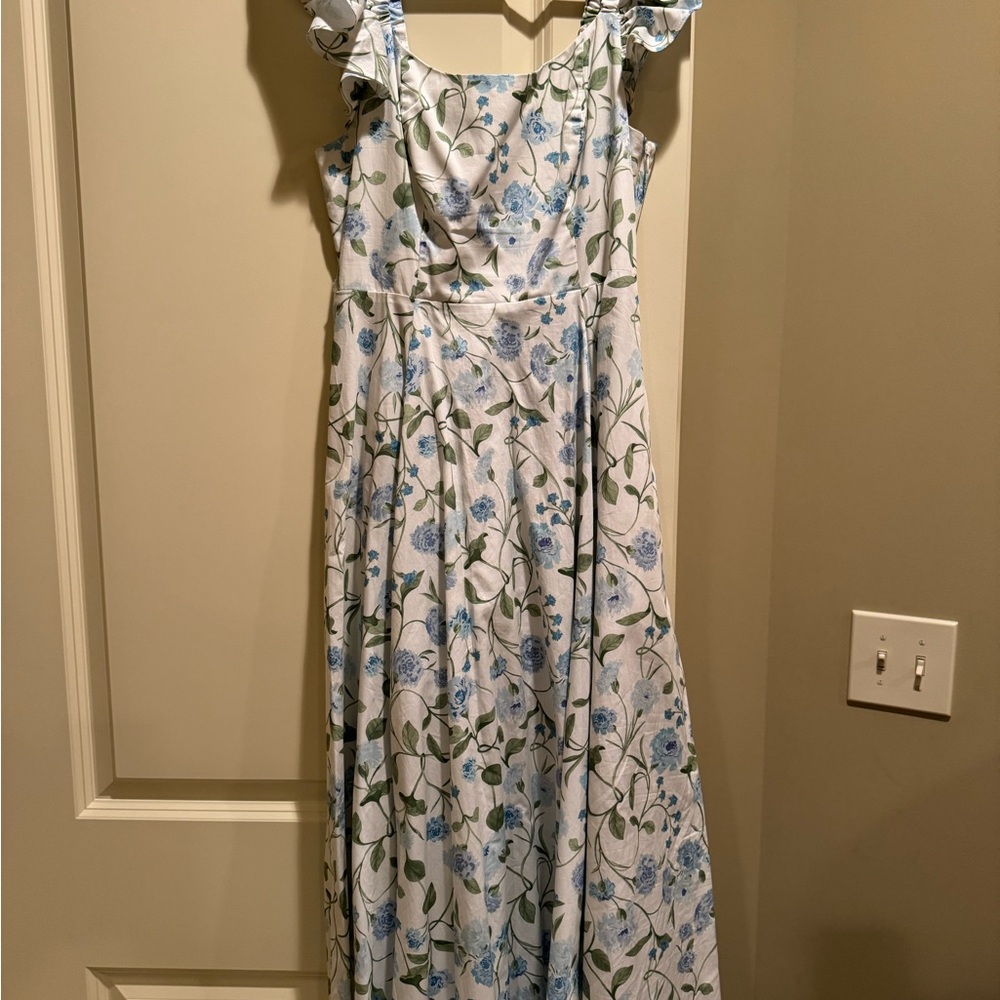 Hill House Blue Floral Midi Dress